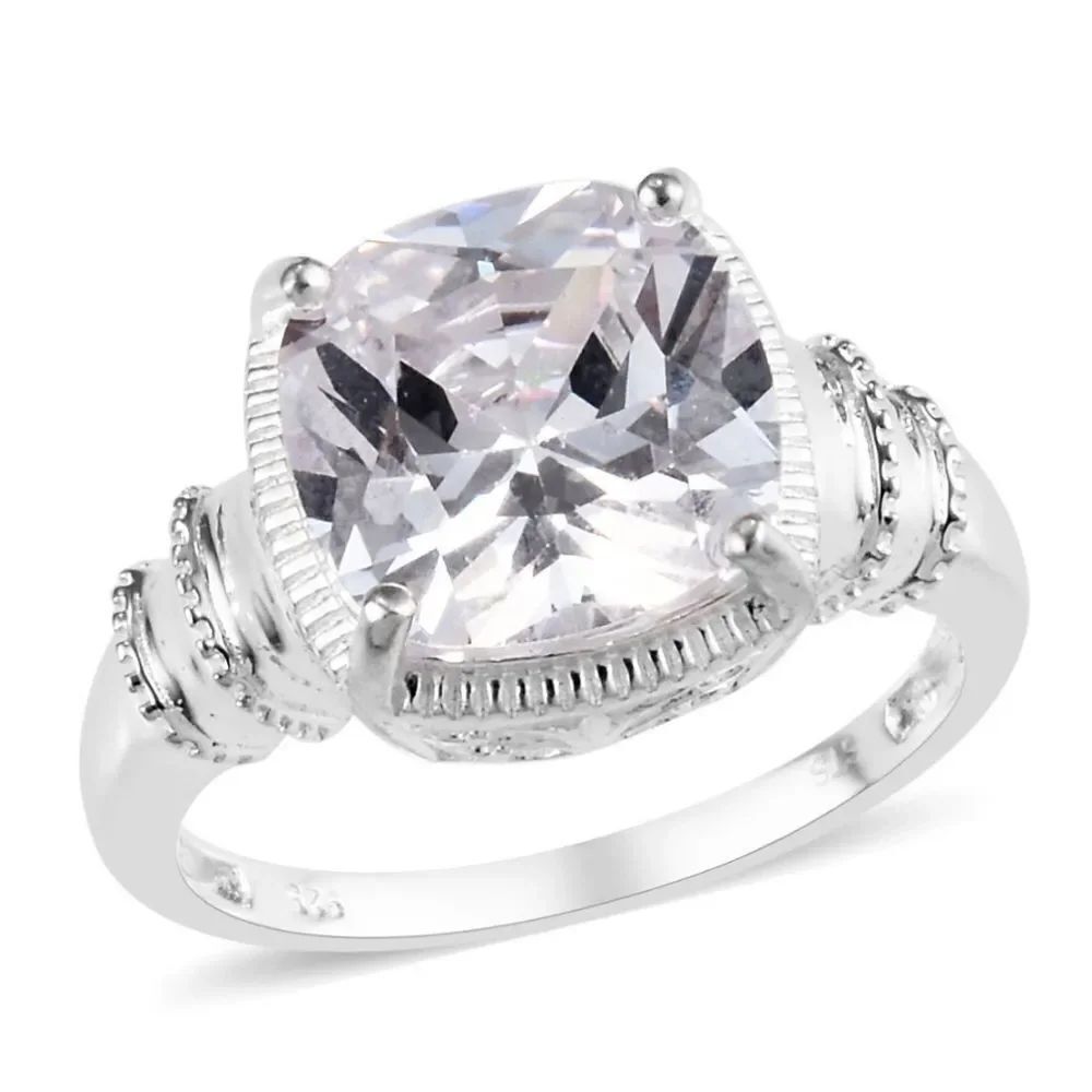 Simulated Diamond Ring in Sterling Silver - Picture 11 of 14